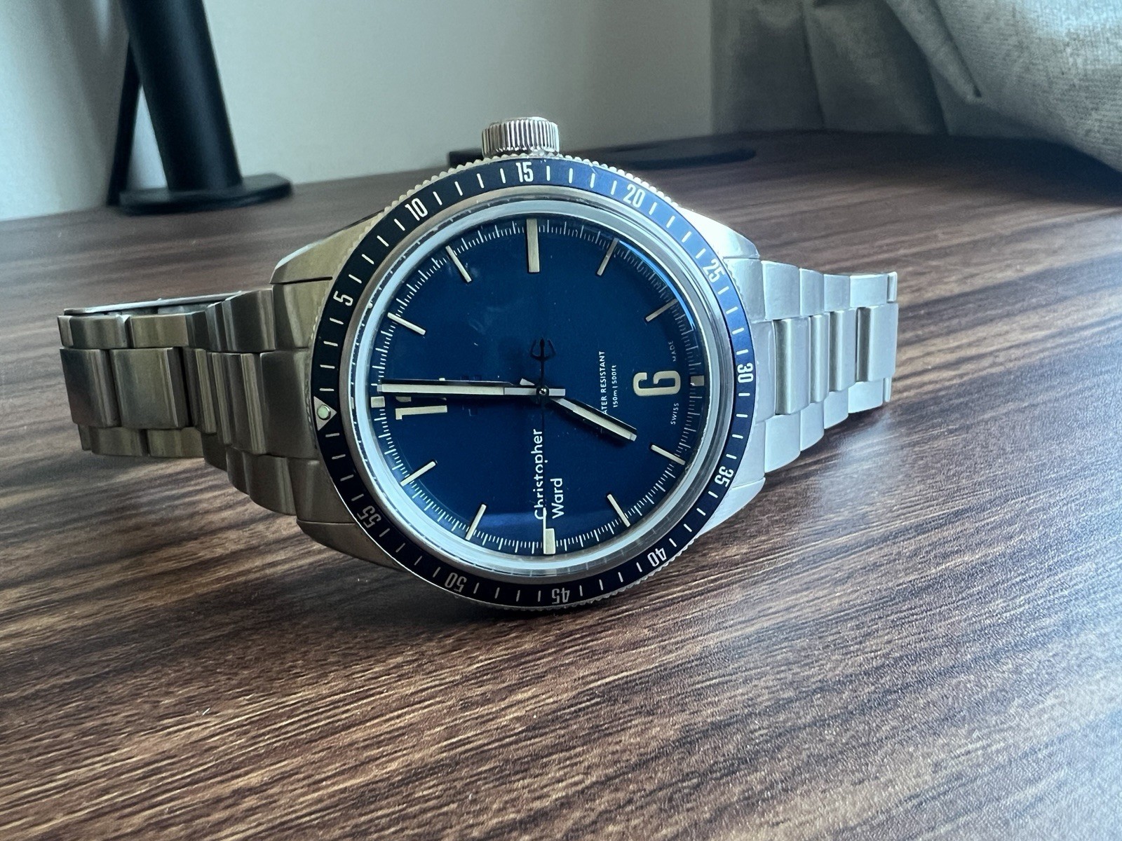 Christopher Ward Diver C65 Trident Blue 41mm Manual 22mm Lug 150m Box + Papers