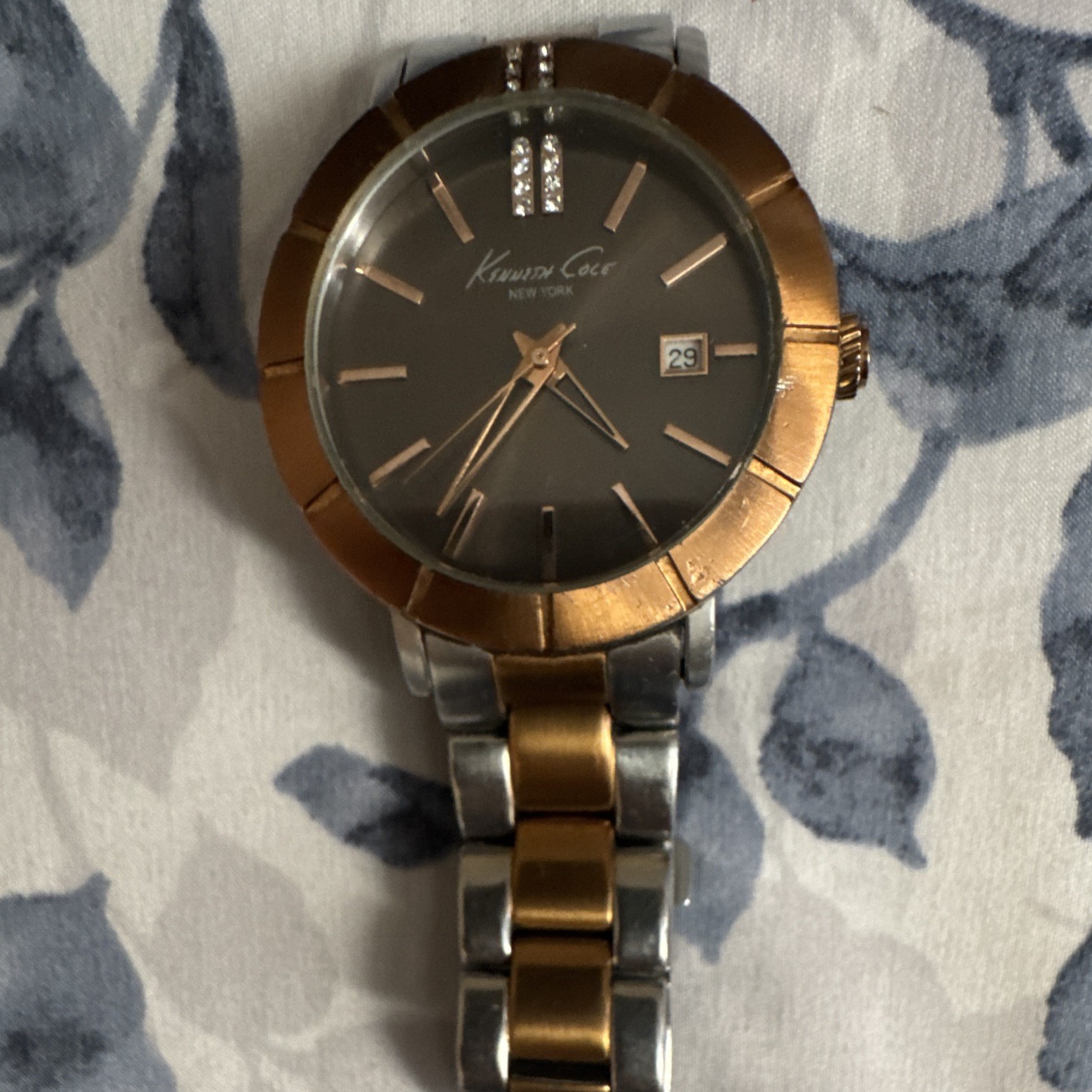 Kenneth Cole New York Women’s Two-Tone Bracelet Watch Gray Dial Quartz Date
