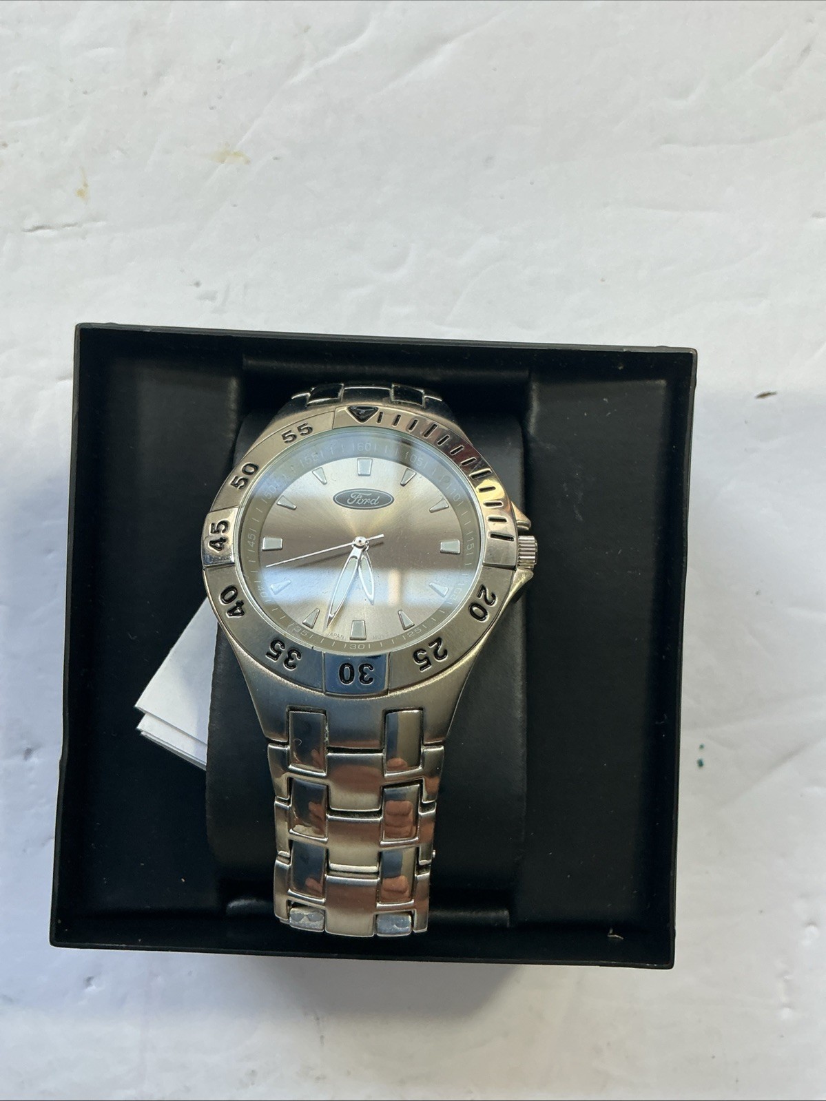 Ford Racing Mens Watch 40mm Champagne Dial Stainless Band. N IB .will Need Batt
