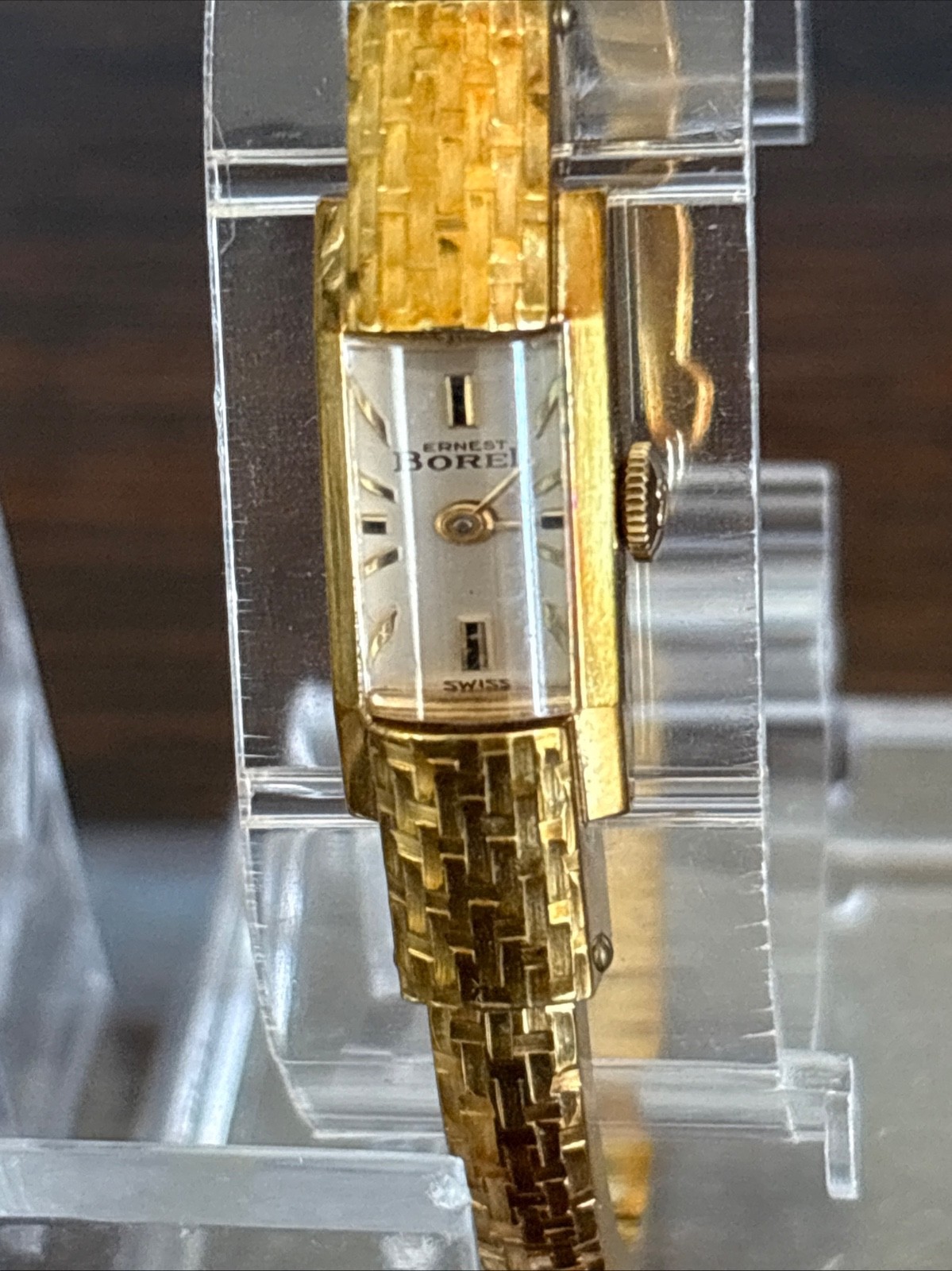 Vintage Ernest Borel Gold Plated 20 Micron Ladies Cuff Watch 1960s & Wyler Bonus