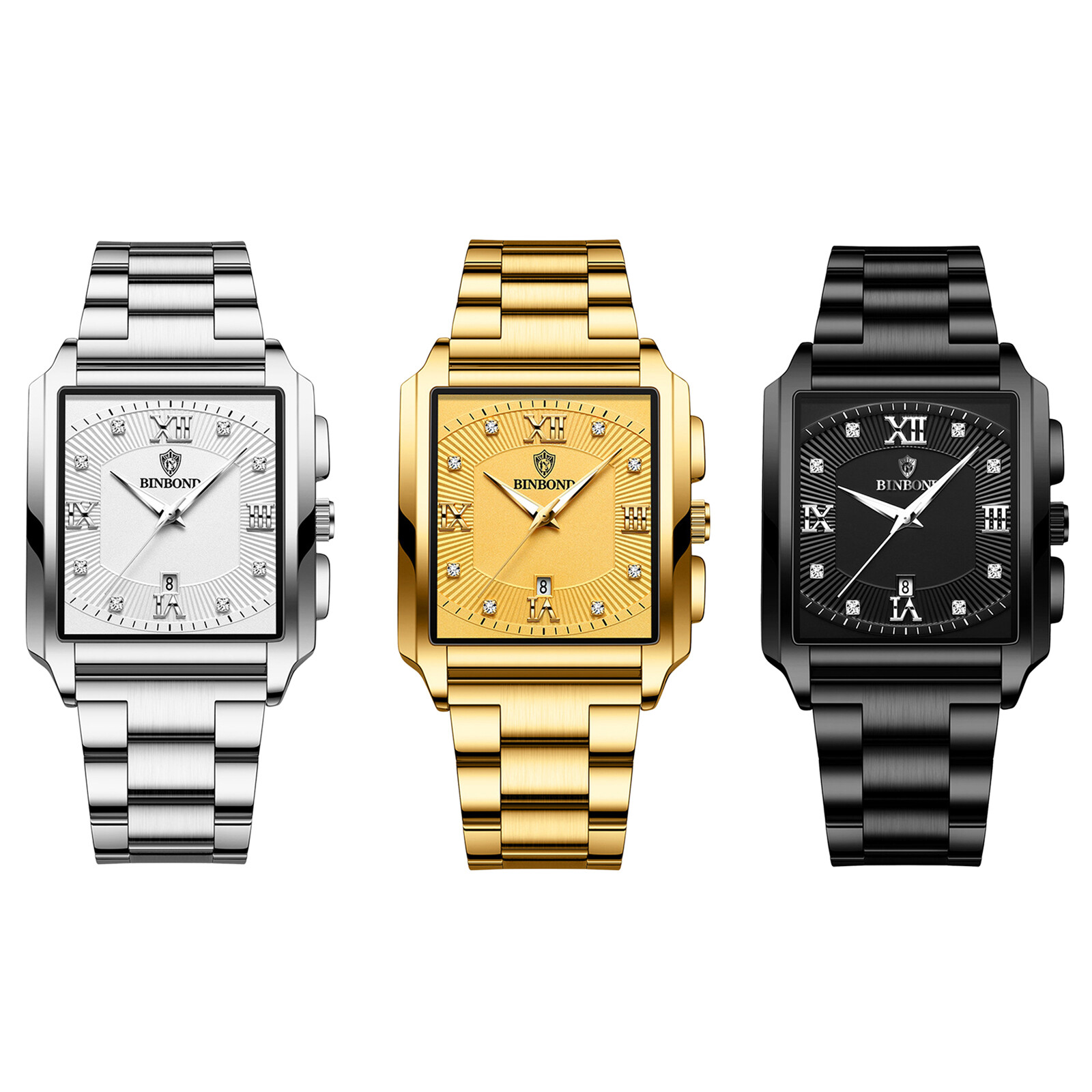 Men Classic Business Watch Stainless Steel Luminous Waterproof Quartz Wristwatch