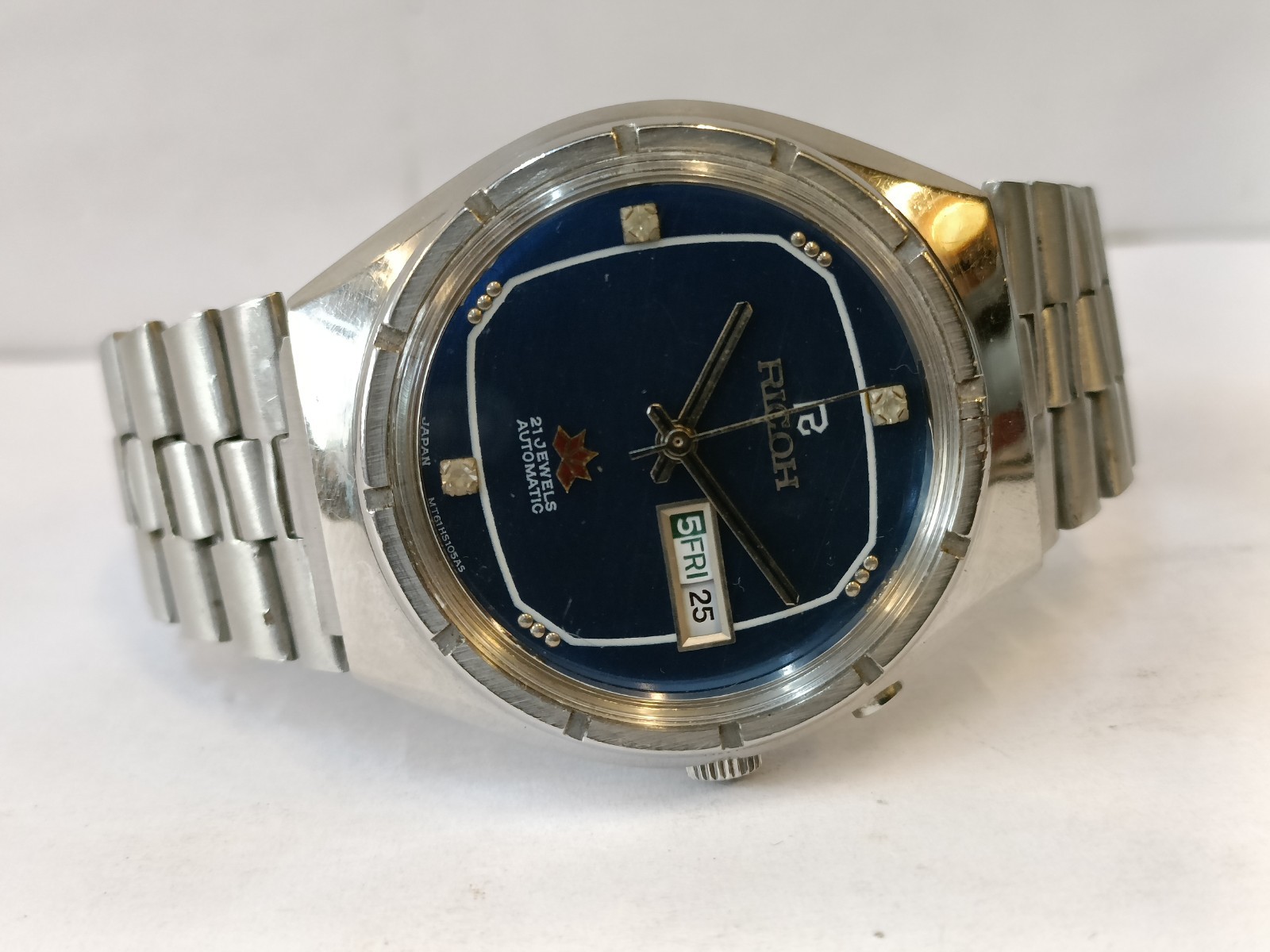 RICOH 21J AUTOMATIC BLUE DIAL 061565AA JAPAN MEN’S WORKING CONDITION