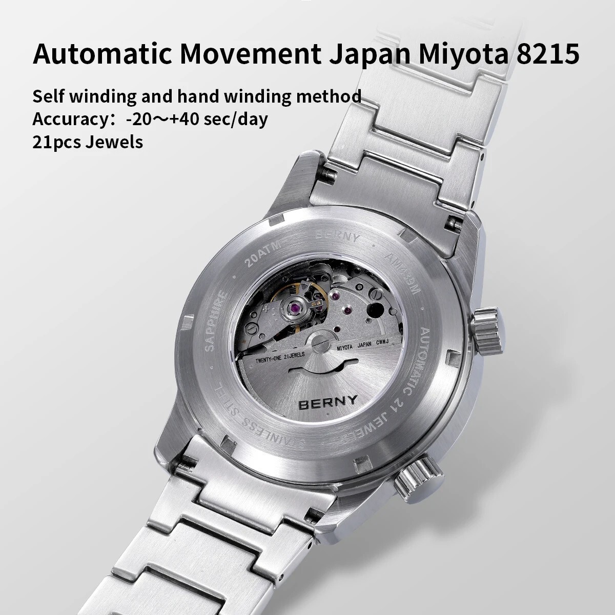 Hight Quality Diver Men’s Automatic Mechanical Luminous 20ATM Sapphire Watch