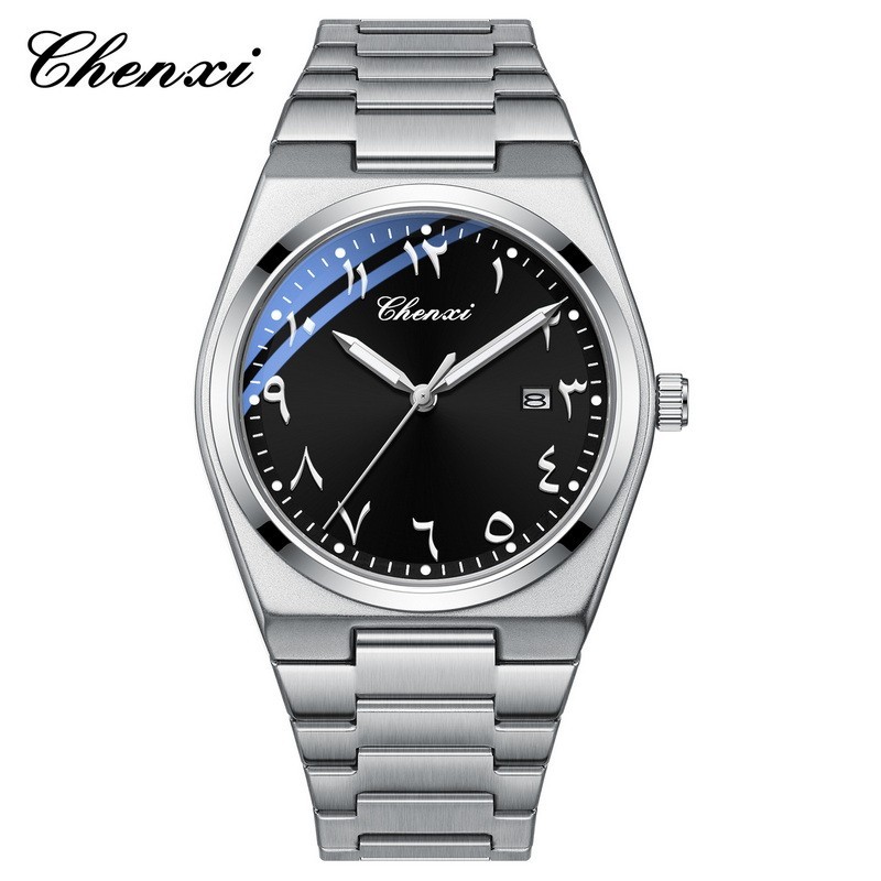 CHENXI Men Eastern Arabic Numerals Dial Luminous Calendar Business Quartz Watch