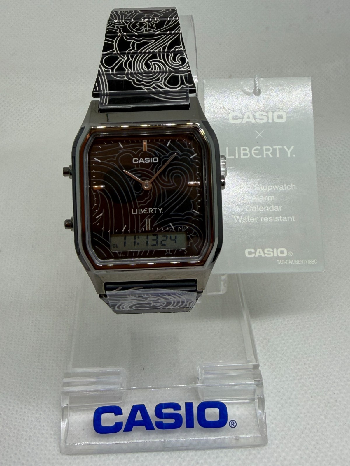 Casio AQ-230EBLT-1ADR x Liberty Analog Digital Black Unisex Watch