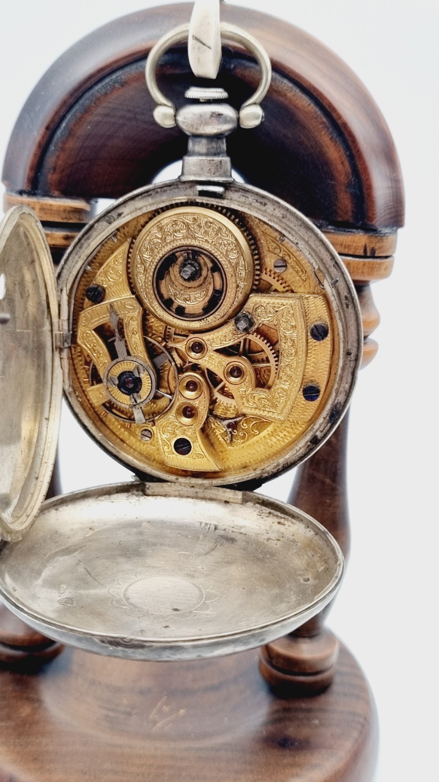 silver duplex chinese market pocket watch