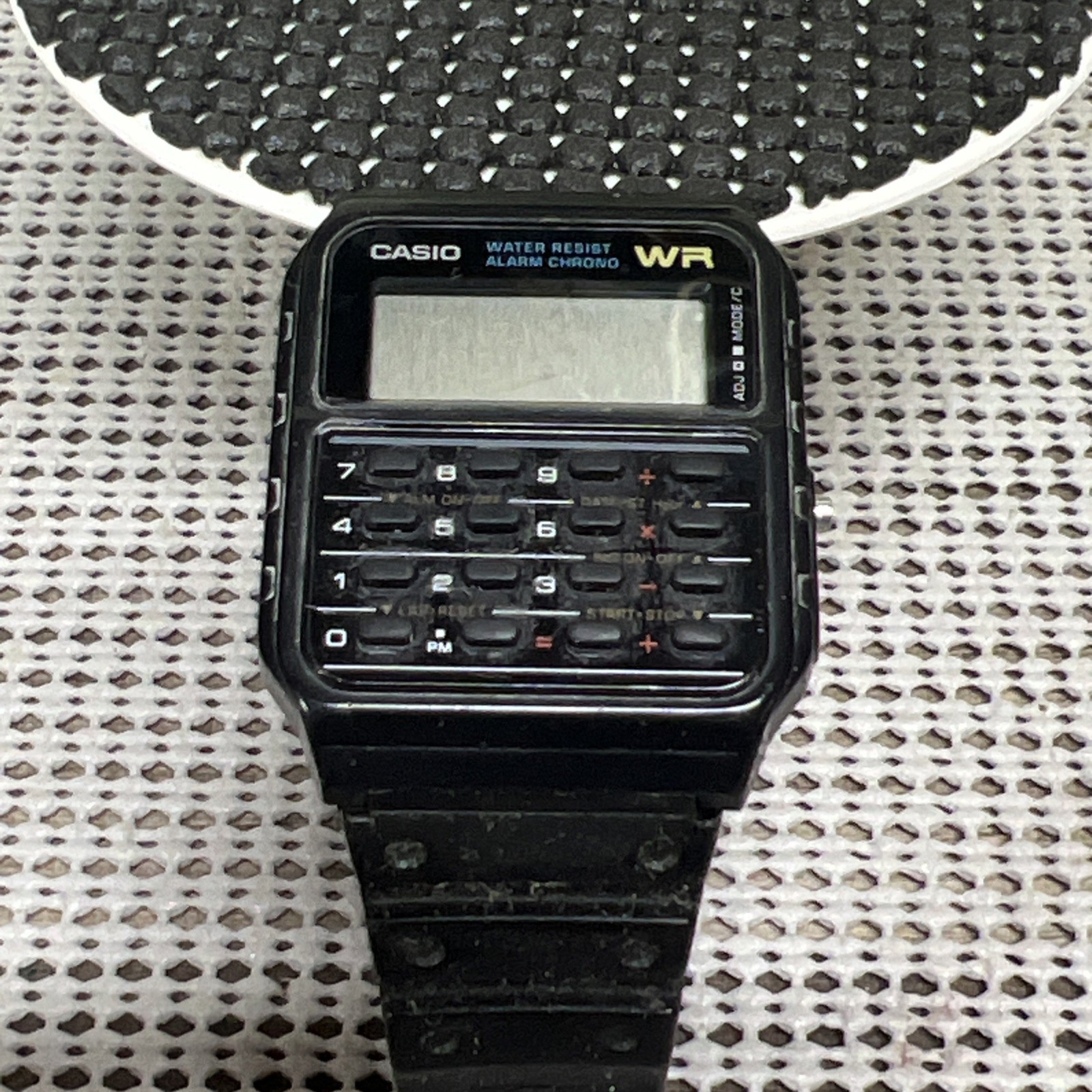 Casio CA53W, 8-Digit Calculator Watch, Resin Strap, Alarm, Chronograph Untested