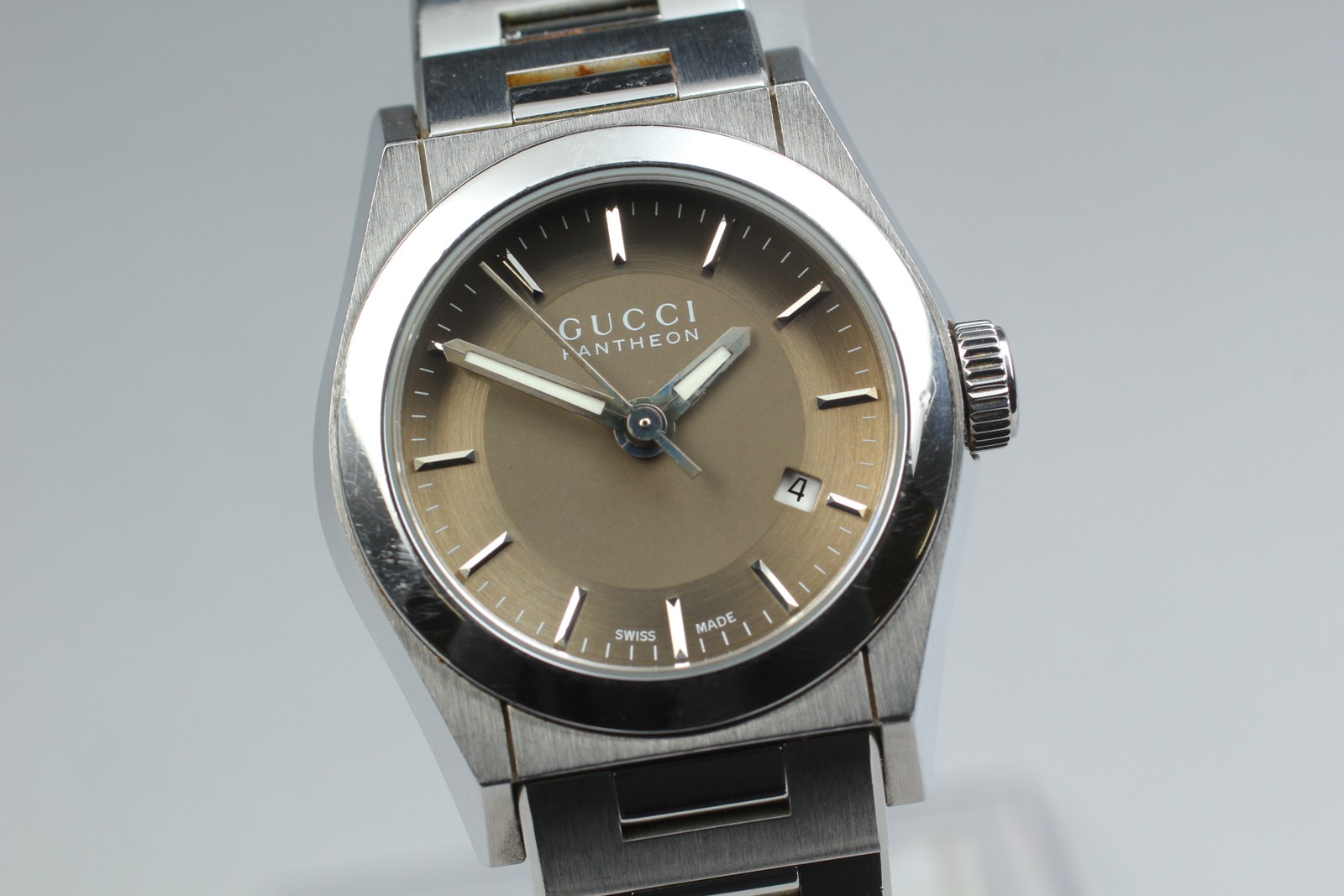 [Exc+5] GUCCI Boys Watch Pantheon Silver Champagne 115.4 Quartz From JAPAN