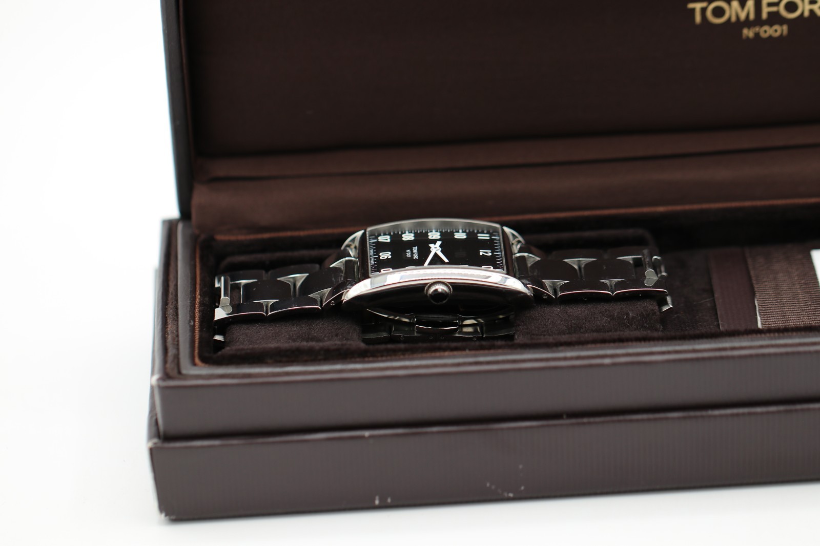Tom Ford Watch, N.001 Quartz, Black Dial , Stainless Steel Band | MSRP $2,200