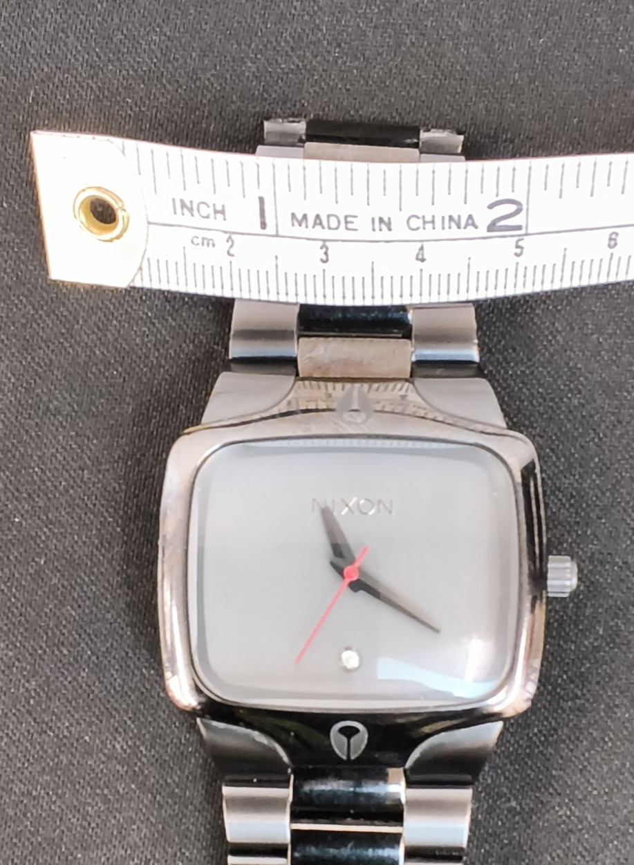 Nixon The Player Yes It’s Real Gray Steel Square Analog Quartz Mens Watch #W5173