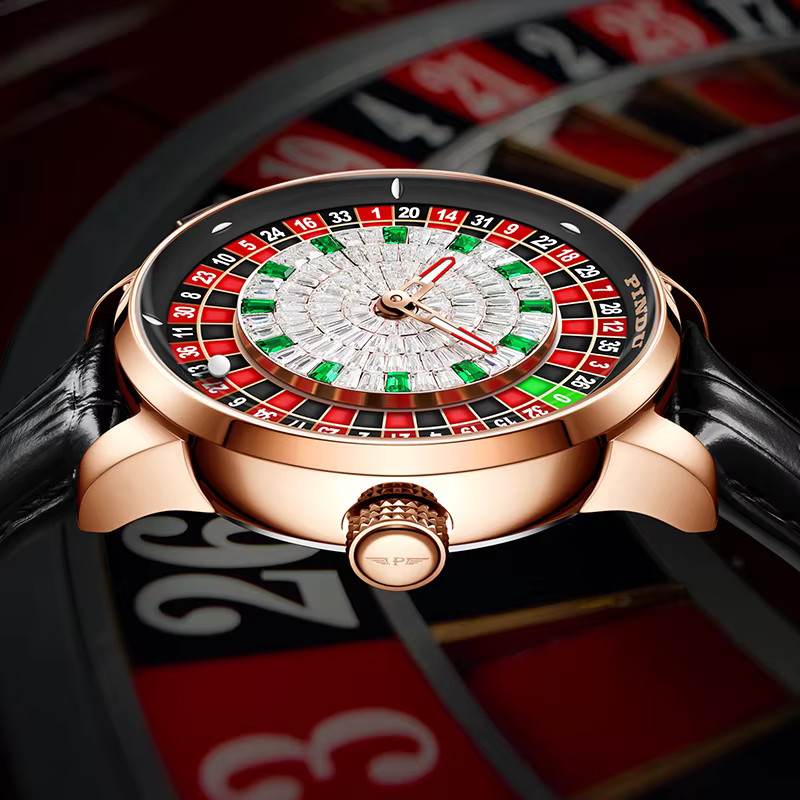 PINDU Luxury Automatic NH35A Watch Men Jacob Casino Tourbillon Rotating Roulette