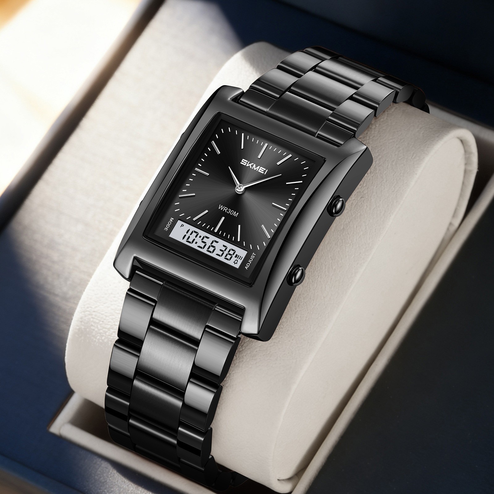 SKMEI Men Electronic Watch Rectangle Wristwatch Male Steel Digital Sport Watches