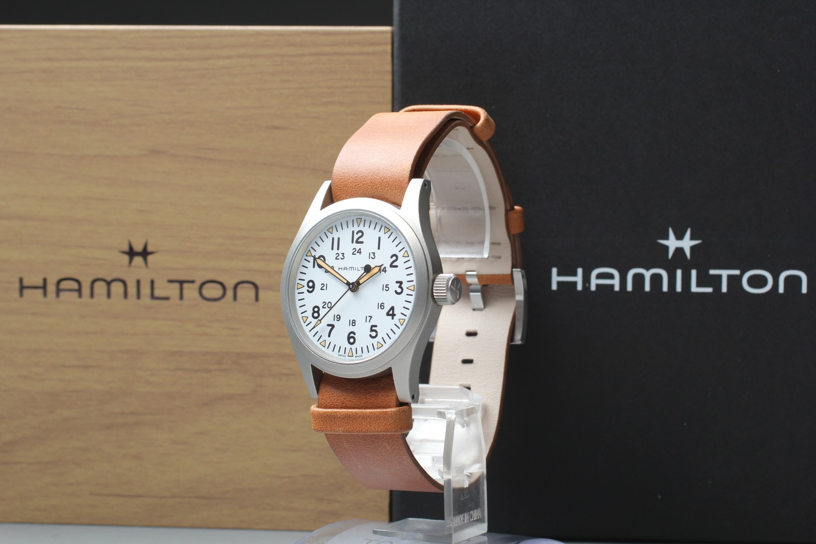 Paper [Top MINT] HAMILTON Khaki Field H694390 Mechanical White Dial Men’s Watch