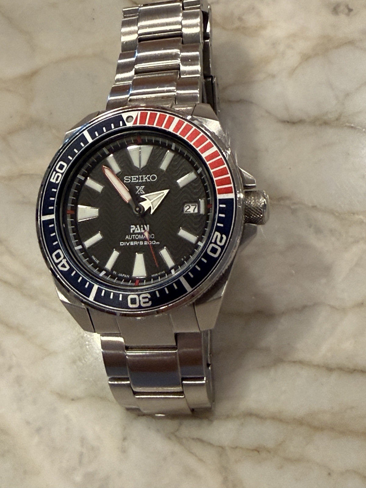 SEIKO ProspeX PADI SRPB99 Samurai Automatic PADI Diver’s Watch Steel Date Pepsi
