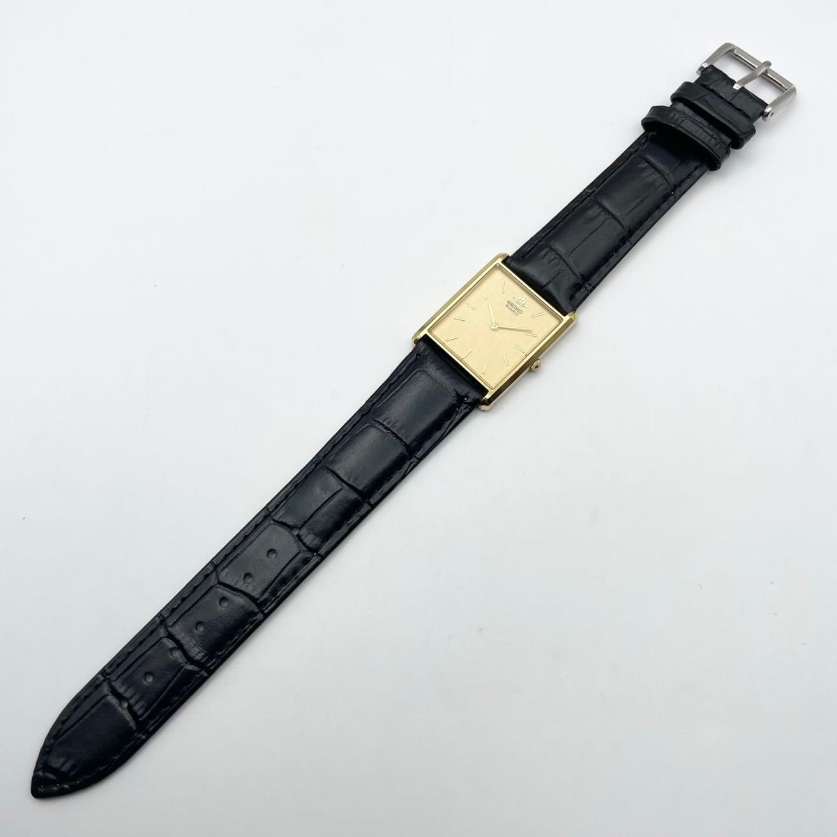 Vintage SEIKO Quartz Rectangular Gold Dial Watch