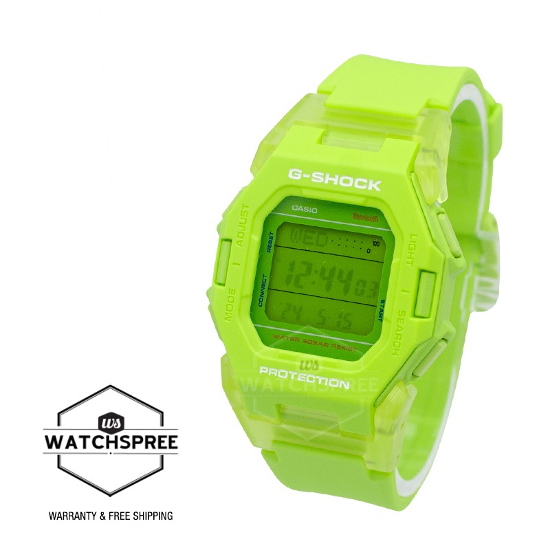 Casio G-Shock Step Tracker Translucent Green Resin Band Watch GD-B500S-3