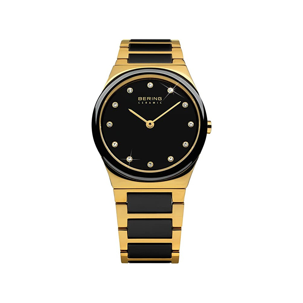 Bering Time Gold Steel Case & Strap with Ceramic Links Women’s Watch. 32230-741