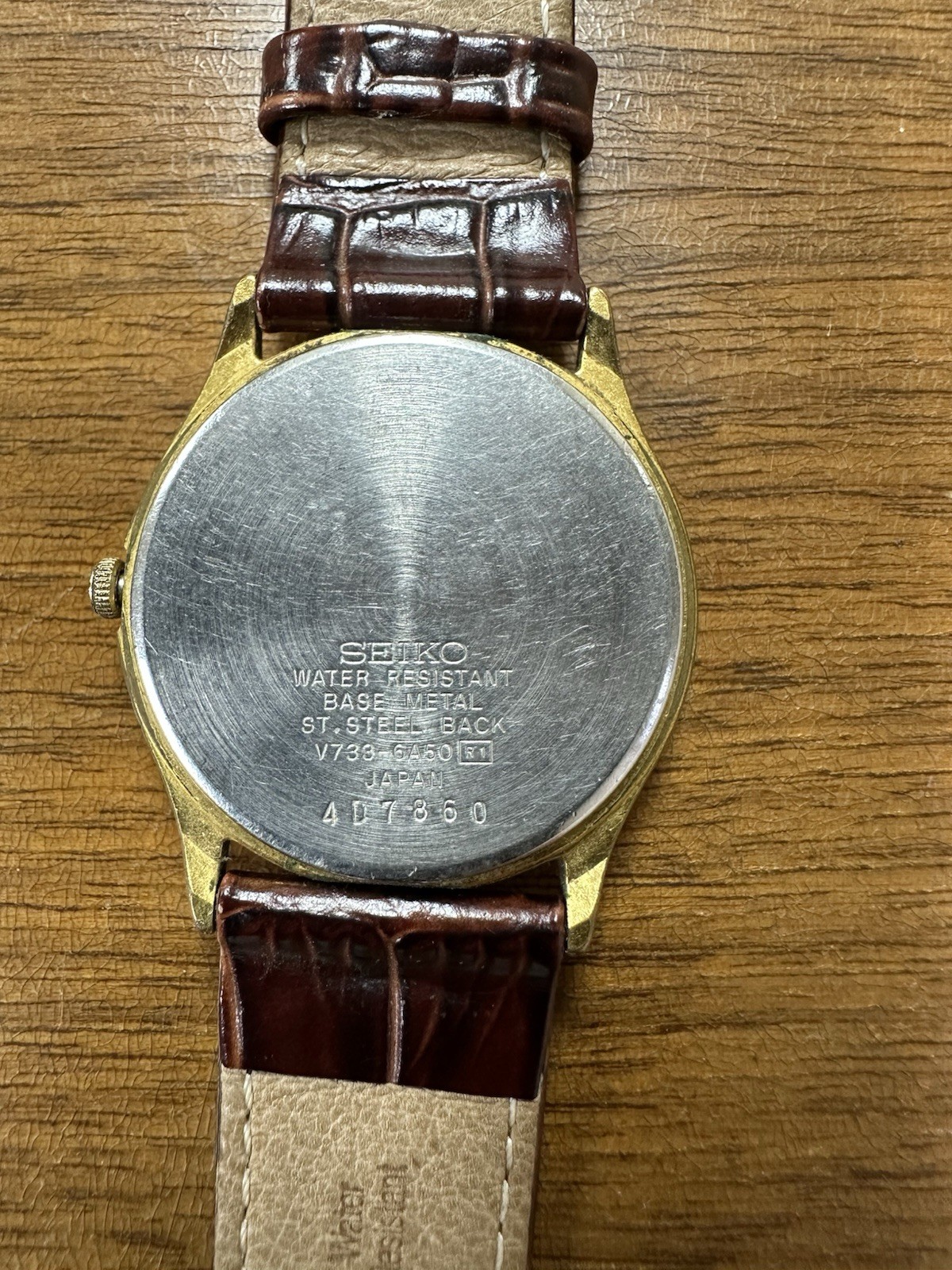 Vintage Seiko Arabic & Day Date Alligator Leather Wrist Band.