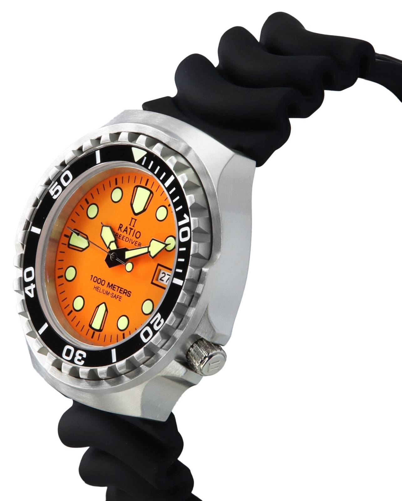 Ratio FreeDiver 1000M Quartz Orange Dial Diver’s 1038EF102V-ORG-V02 Men’s Watch