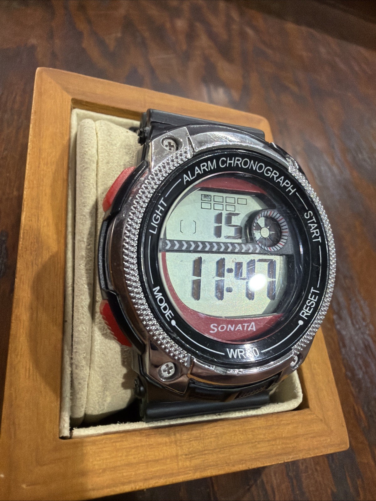 Sonata Sf Digital Watch Men’s Gray Red And Black alarm Chronograph
