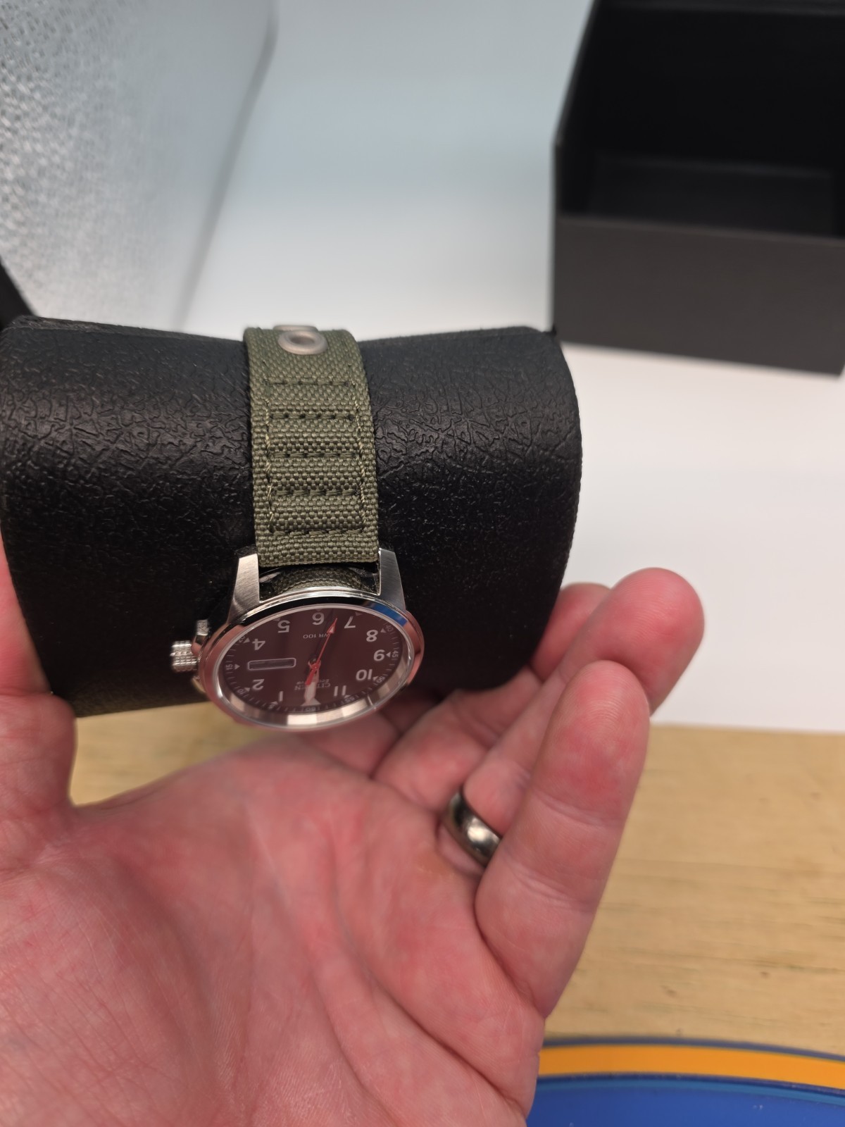 Citizen Military Army Green Nylon Strap Men’s 100M Eco Drive Watch