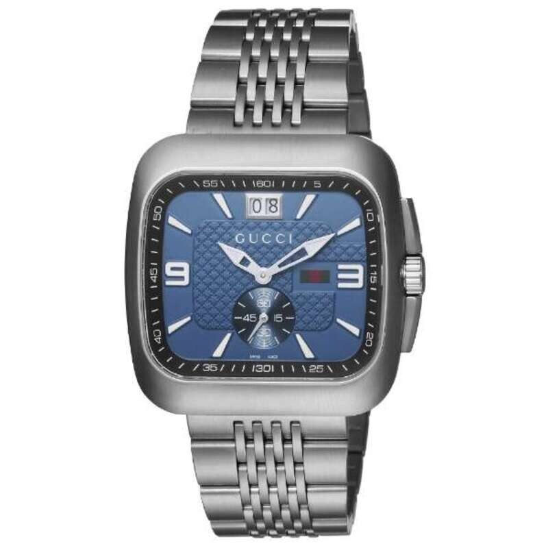 Gucci YA131318 Coupe Quartz Blue Dial Watch New + Box & Paper’s