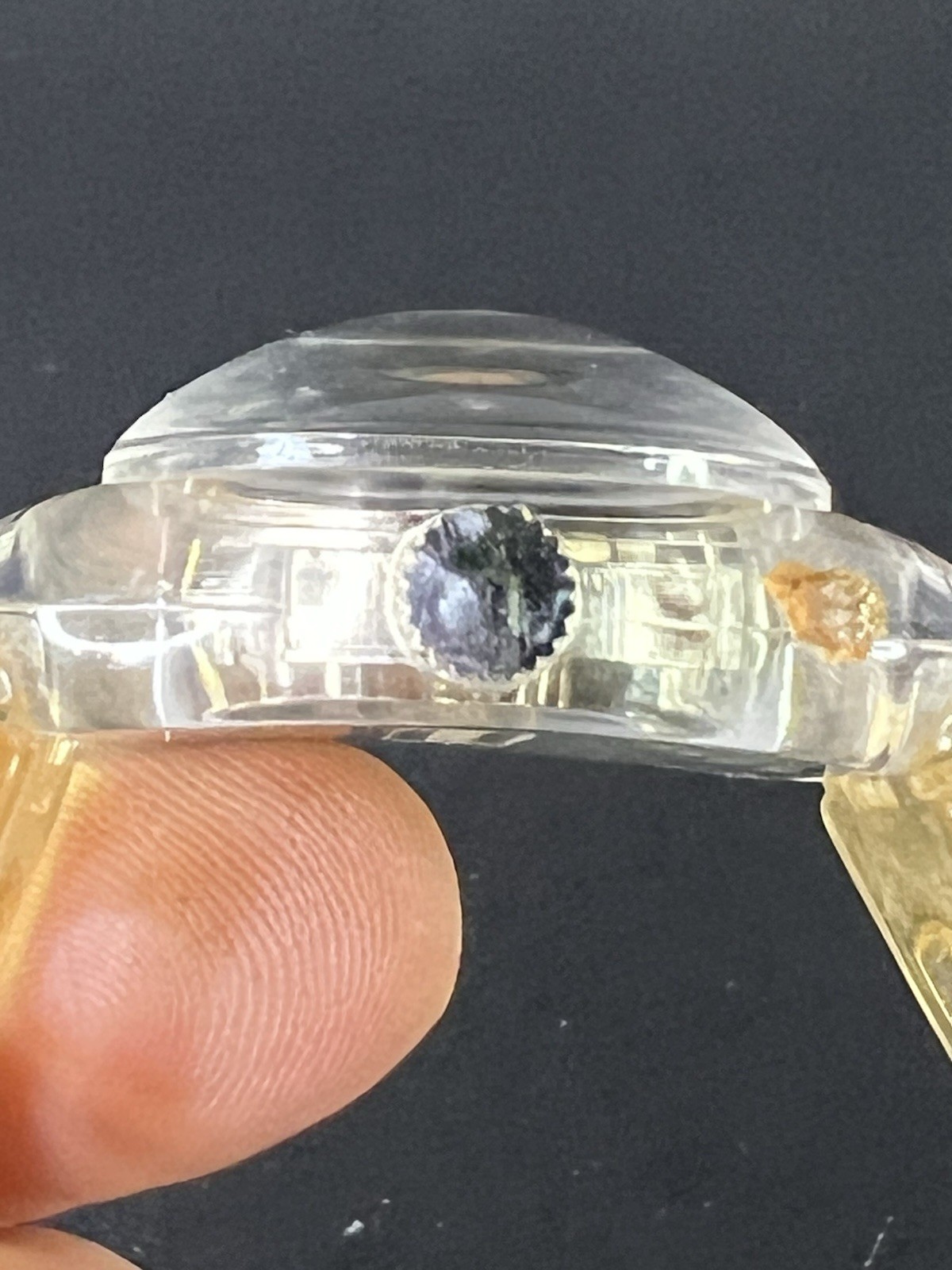 Marcel Mechanical Watch Swiss Mvmt Resin Case Domed Crystal Plastic Strap (597)