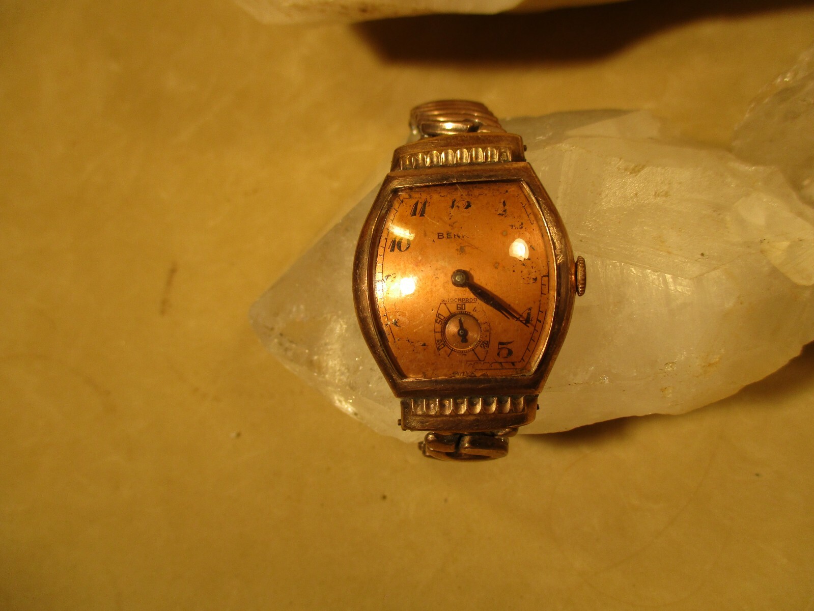 Antique/Vintage Rose Gold Filled, Art Deco, Benrus Watch 4 Restoration