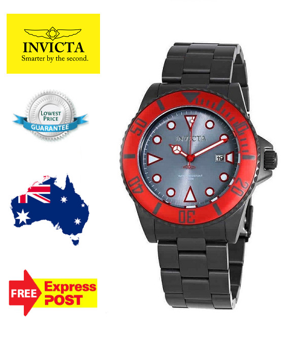 INVICTA PRO DIVER 90296 BLACK/RED/GREY MENS QUARTZ WATCH NEW IN BOX