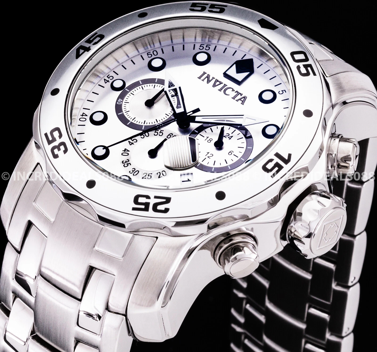 Invicta Pro Diver SCUBA Chronograph Silver Dial Men’s 48mm SS Watch – 0071 NIB