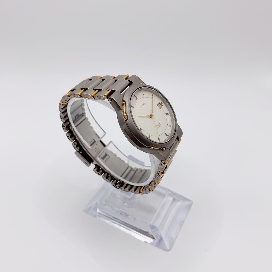 Citizen Attesa 3810-451694Y Date White Dial Titanium Watch Japan