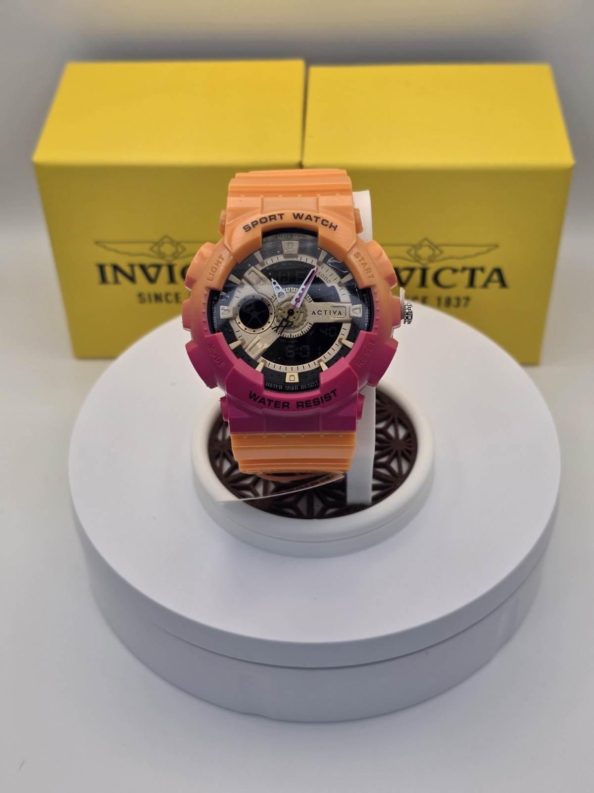 Activa Pixel X Invicta Tequila Analog Digital Watch 50mm Orange Unisex Rare
