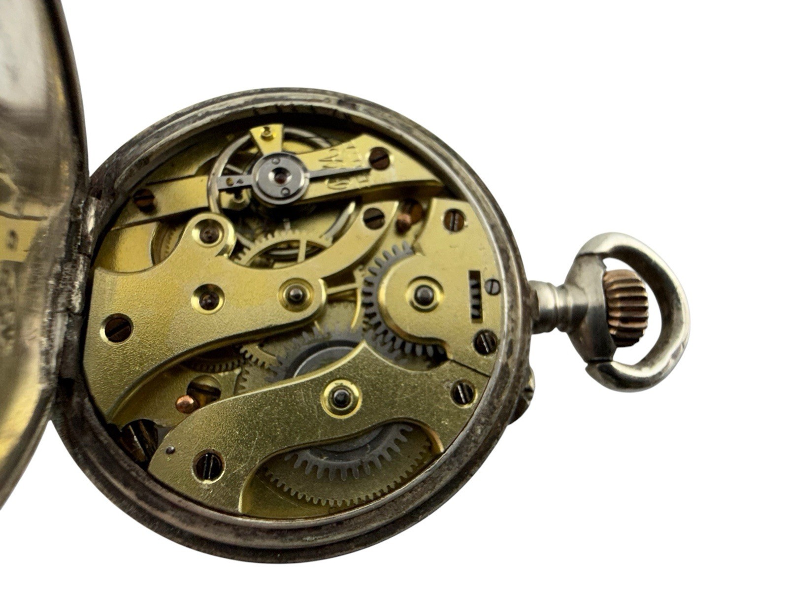 Antique Sterling Silver Pocket Watch 29mm RUNS GREAT