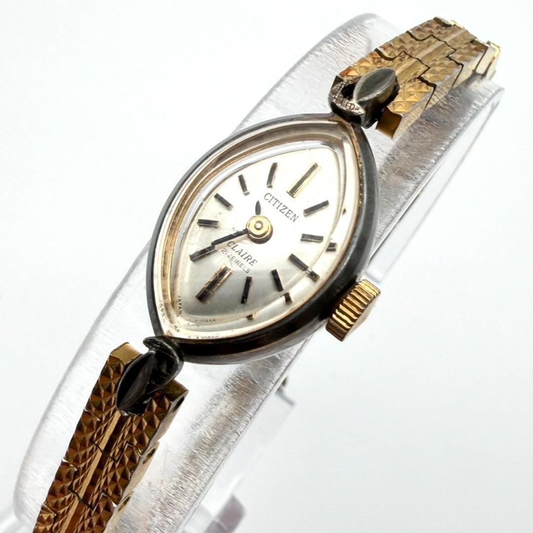 Vintage Citizen CLAIRE hand-wound watch, gold, women’s, working condition.