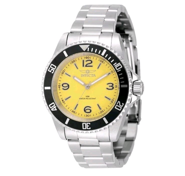 Invicta Specialty Rowan Men’s Watch – 40mm 49345 Stainless W/Yellow Dial New