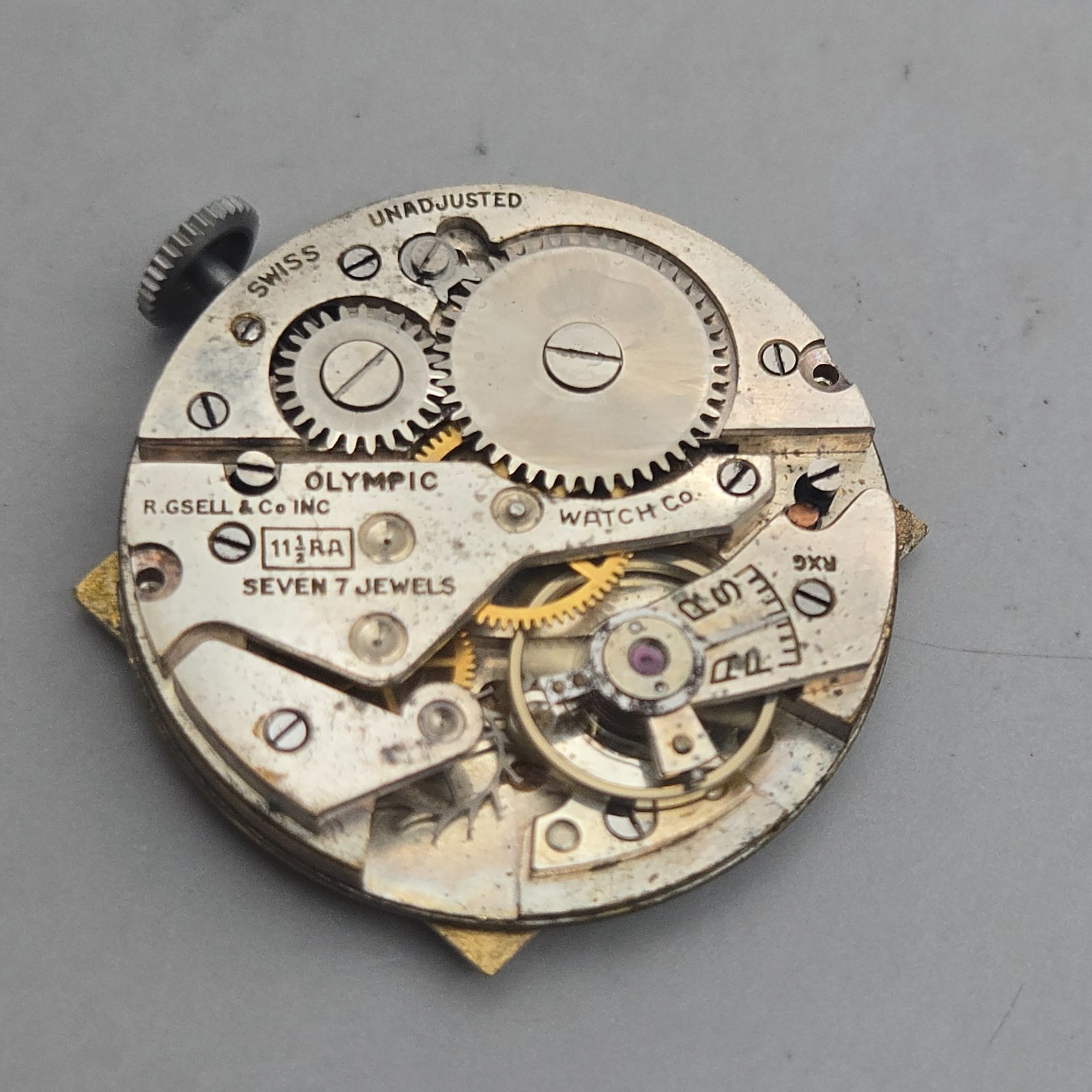 Vintage HELBROS men’s manual wind watch AS 970 Tonneau-shaped Number dial 1940s
