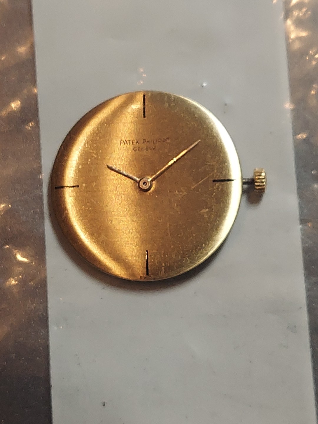 Patek Philippe 18k Yellow Gold Dial,hands And Crown 18 Jewels Manual Cal 175…