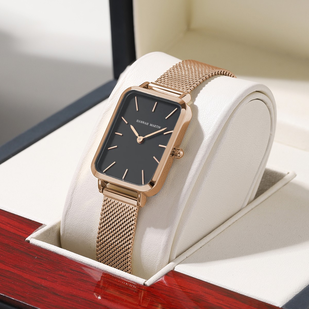 Rectangle Ultrathin Nordic Simple Style Steel Mesh Women’s Quartz Watch