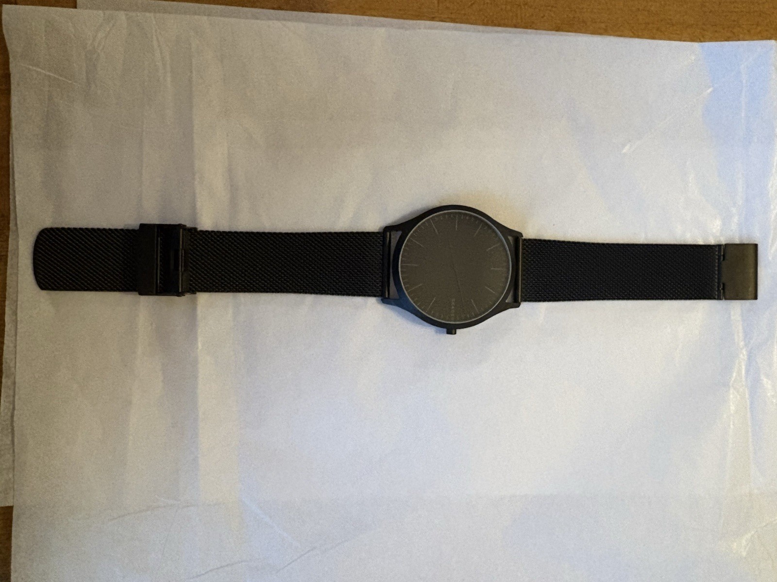 Skagen Denmark Quartz Stainless Steel Black Dial Mesh Band 40mm 50m
