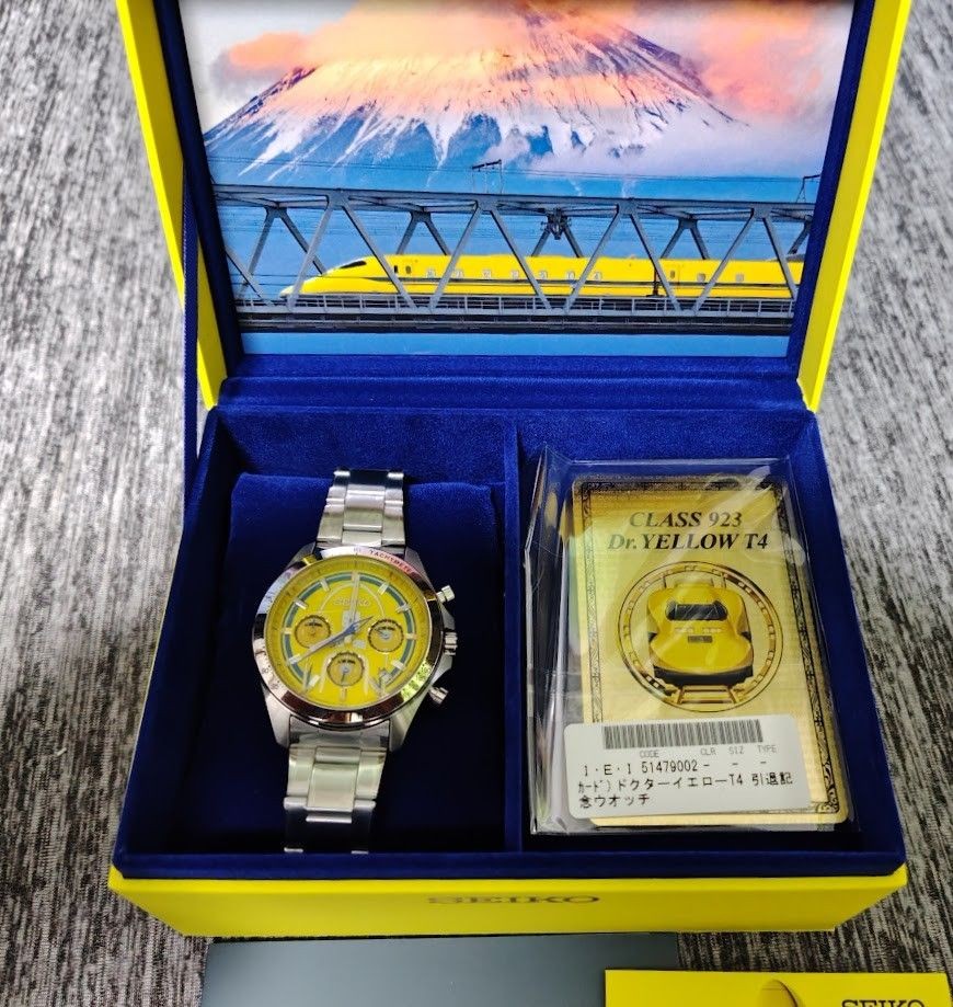 SEIKO Doctor Yellow T4 Memorial Quartz Watch Metal Card