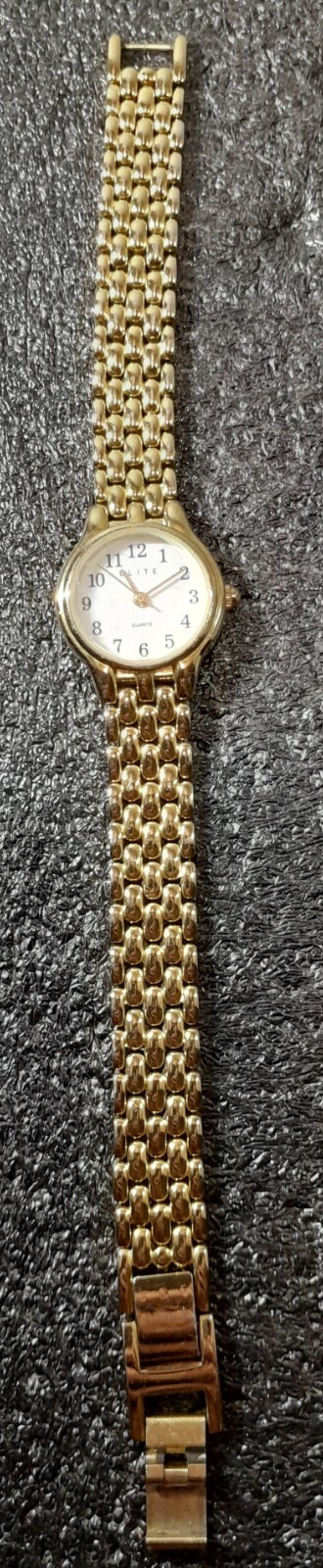 Elite Ladies Quartz Watch Gold Colored Elegant Casual Formal