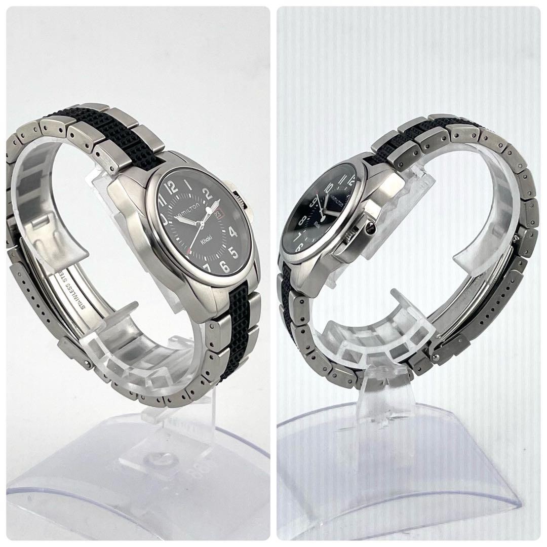 HAMILTON Wristwatch Khaki Stainless Steel Quartz Black Authentic From Japan