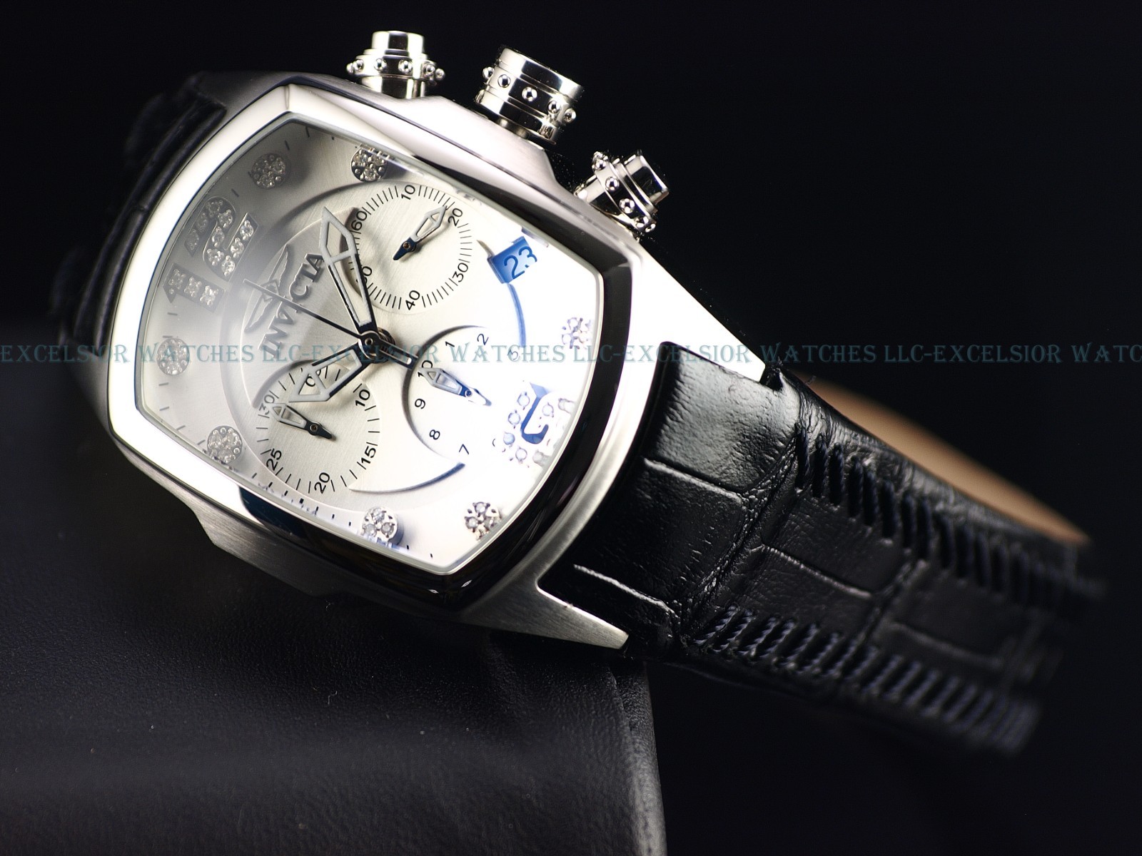Rare Invicta Women’s Diamond Lupah Swiss Made Quartz Chrono Silver Dial SS Watch