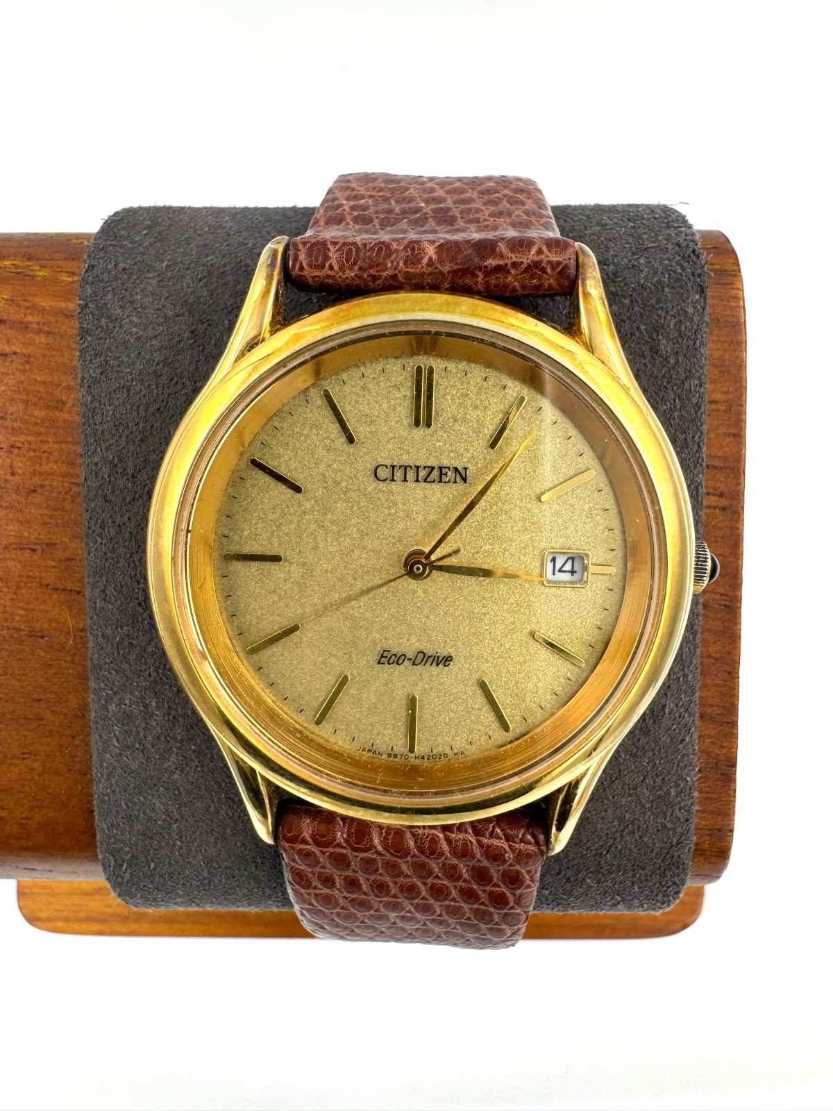 citizen eco-drive 34mm Men Quartz Solar Watch working B870-H22340 f2874