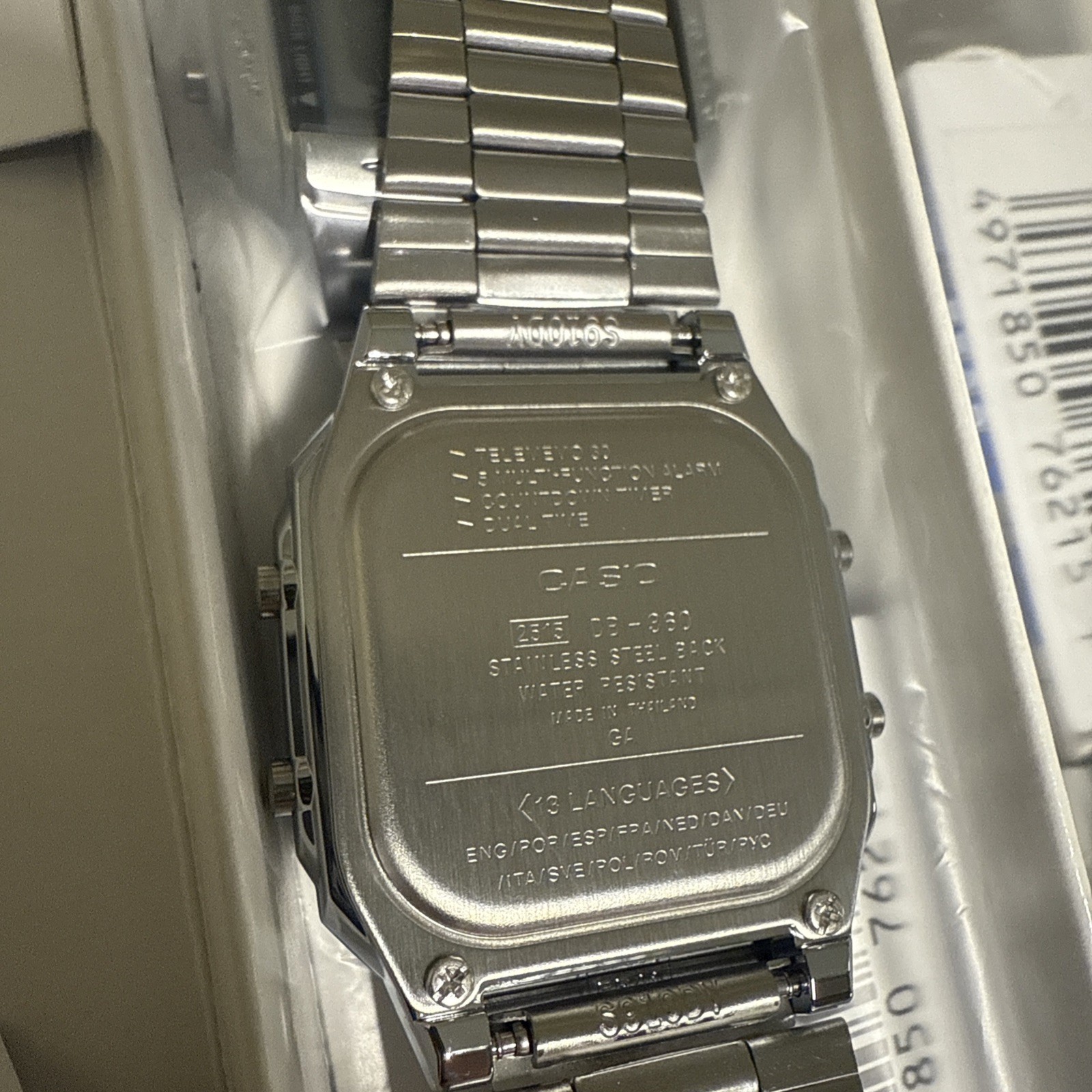 Casio DB-360-1A DataBank Silver Digital Watch – DB360-1A – 10 Year Battery