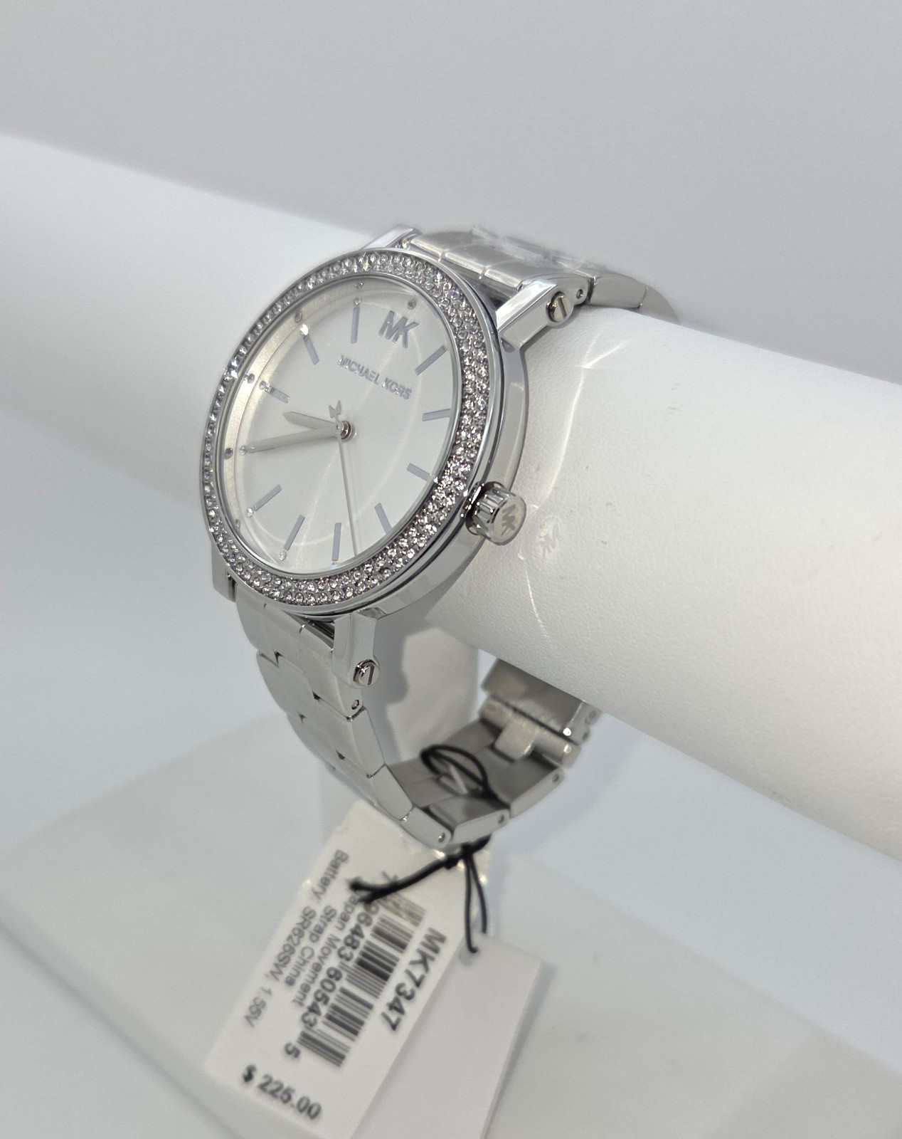 Michael Kors MK7347 Corey Three-Hand Crystal Accent Silver-Tone Watch 38mm