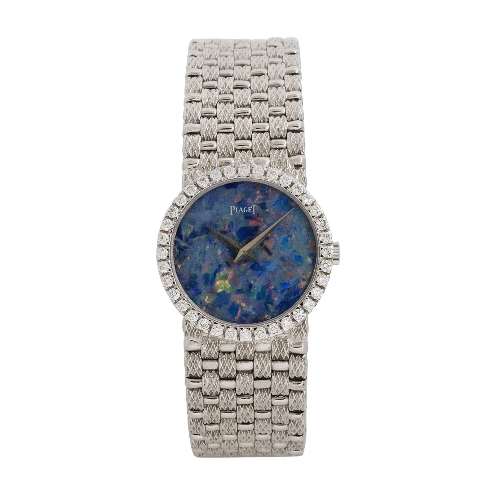 Piaget 9706D23 18k White Gold Opal Dial Diamond Ladies Watch
