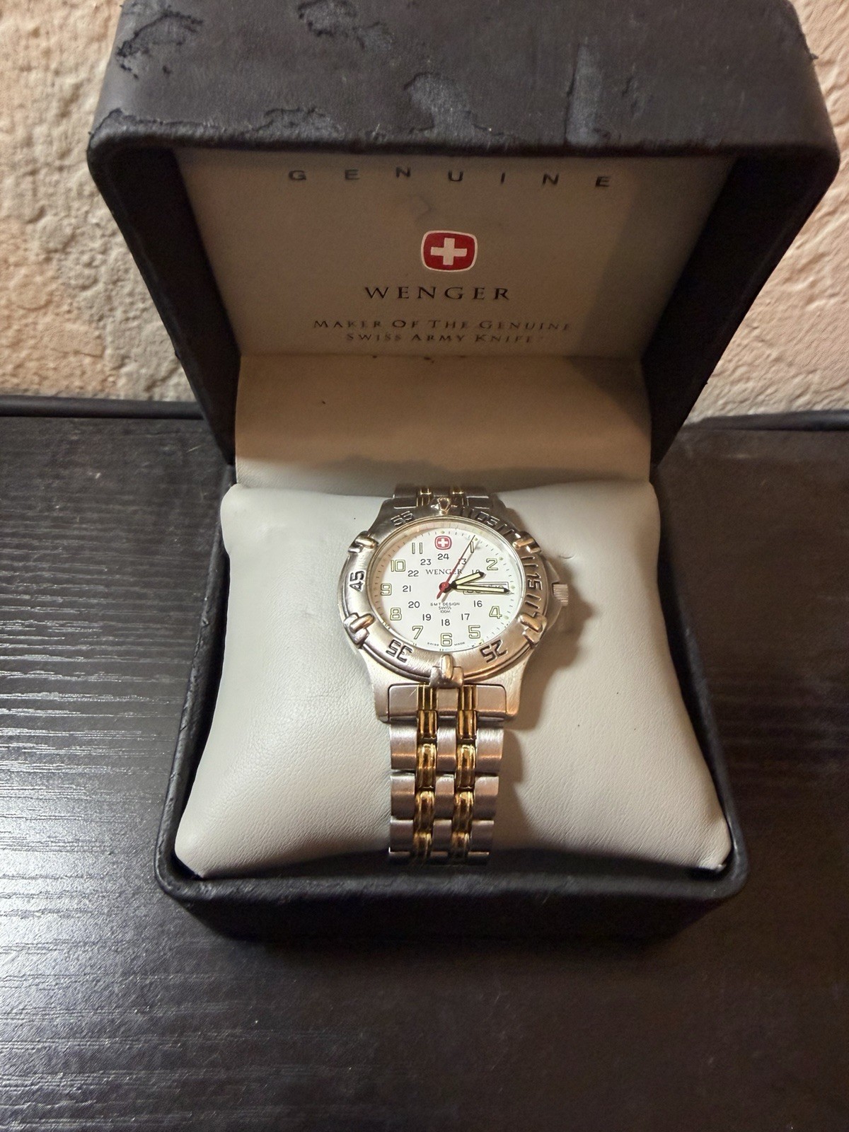 Wenger Swiss Army Quartz White Dial Date 100m Two-Tone Bracelet no box