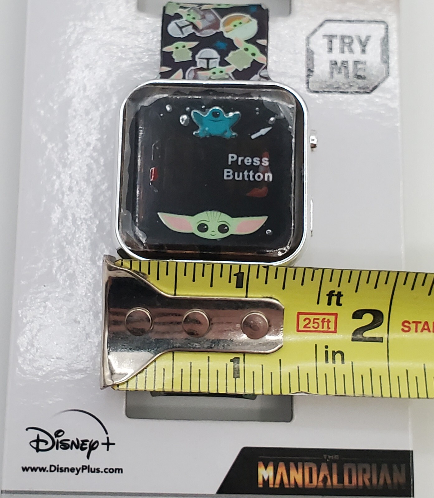 Star Wars LED Watch 1″ Square Face Mandalorian the Child Baby Yoda Disney NEW
