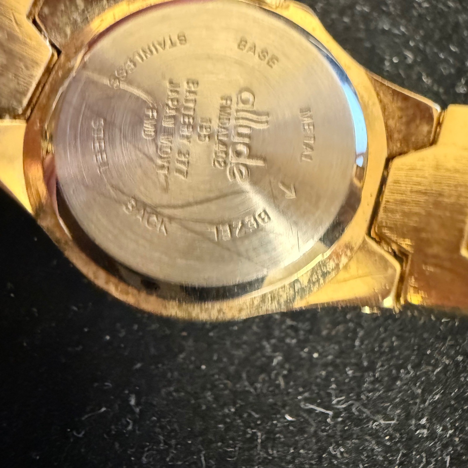 Allude Gold Tone Rhinestone Watch Quartz Japan Y2K Vintage Style WORKS